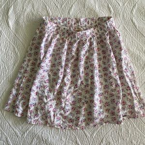 Hollister Pink and Blue Floral Skater Skirt